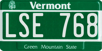 VT license plate LSE768
