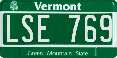 VT license plate LSE769