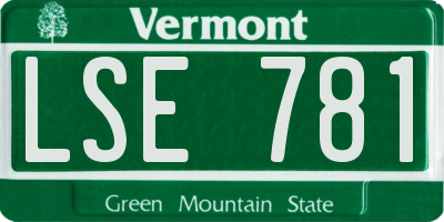 VT license plate LSE781