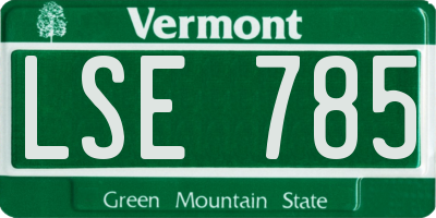 VT license plate LSE785