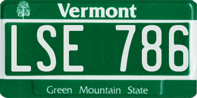 VT license plate LSE786