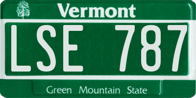 VT license plate LSE787