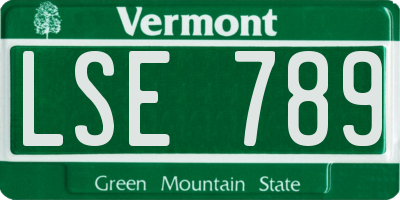 VT license plate LSE789