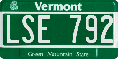 VT license plate LSE792