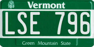 VT license plate LSE796