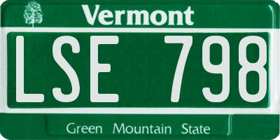 VT license plate LSE798