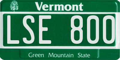 VT license plate LSE800