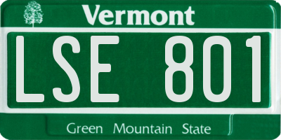 VT license plate LSE801