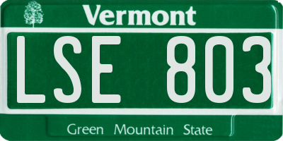 VT license plate LSE803