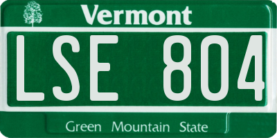 VT license plate LSE804