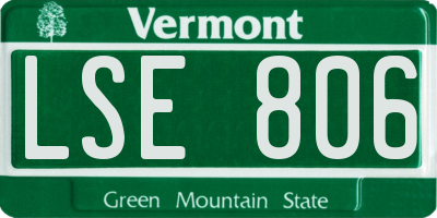 VT license plate LSE806