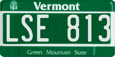 VT license plate LSE813