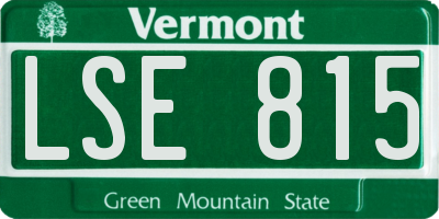 VT license plate LSE815