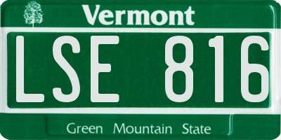VT license plate LSE816