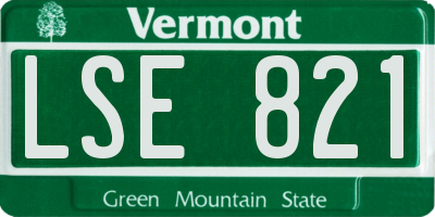 VT license plate LSE821