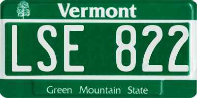 VT license plate LSE822