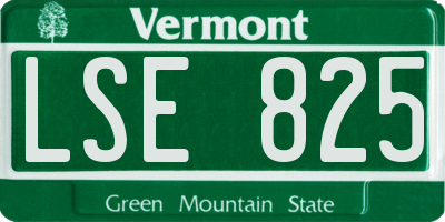 VT license plate LSE825