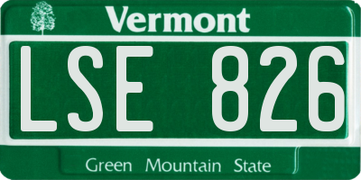 VT license plate LSE826