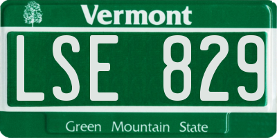 VT license plate LSE829
