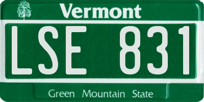 VT license plate LSE831