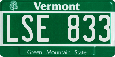 VT license plate LSE833