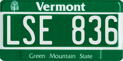 VT license plate LSE836
