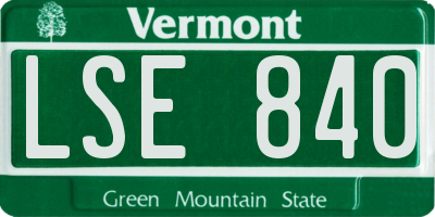 VT license plate LSE840