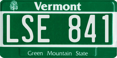 VT license plate LSE841