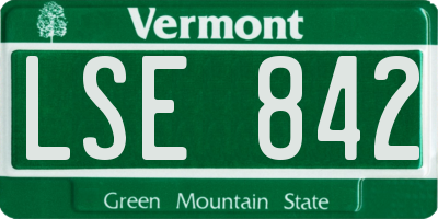 VT license plate LSE842