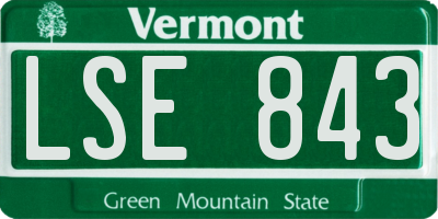 VT license plate LSE843
