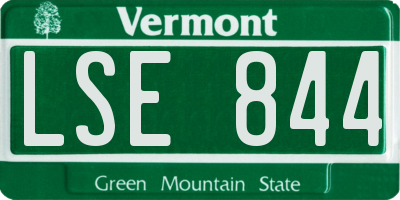 VT license plate LSE844