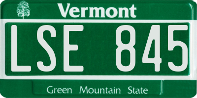 VT license plate LSE845