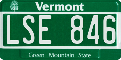 VT license plate LSE846
