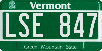 VT license plate LSE847