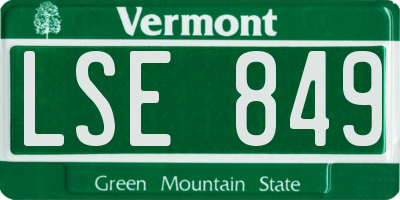 VT license plate LSE849