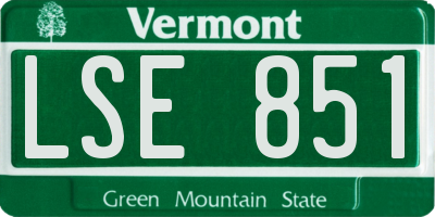 VT license plate LSE851