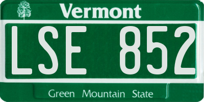 VT license plate LSE852