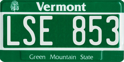 VT license plate LSE853