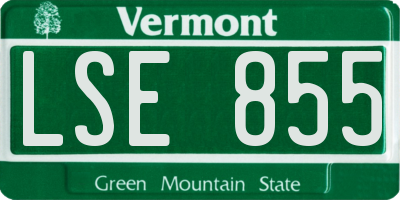 VT license plate LSE855