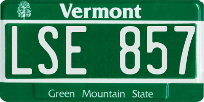 VT license plate LSE857