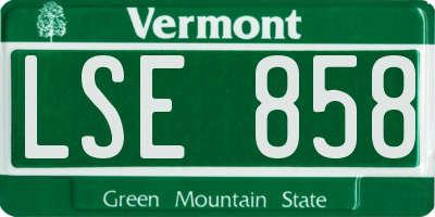VT license plate LSE858