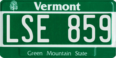 VT license plate LSE859