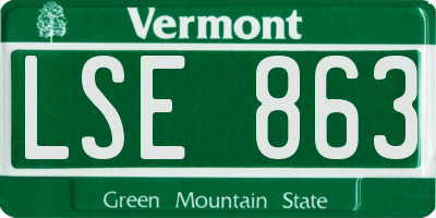 VT license plate LSE863