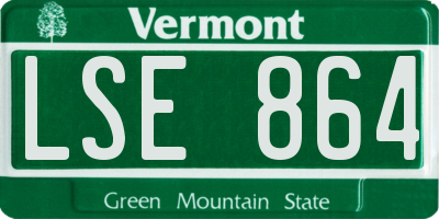VT license plate LSE864