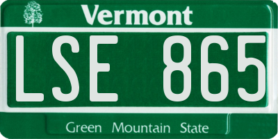 VT license plate LSE865