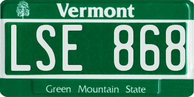 VT license plate LSE868