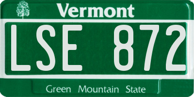 VT license plate LSE872