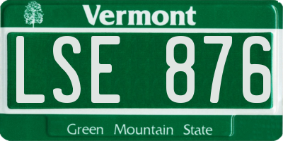 VT license plate LSE876