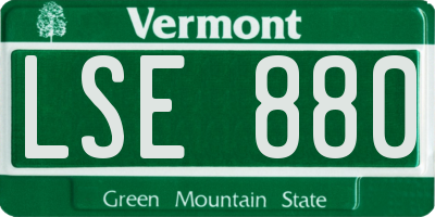 VT license plate LSE880