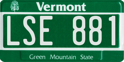 VT license plate LSE881